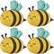 4-Piece Bee Balloon Set – 31-Inch Foil Balloons for Birthday Parties & Baby Showers (Yellow)